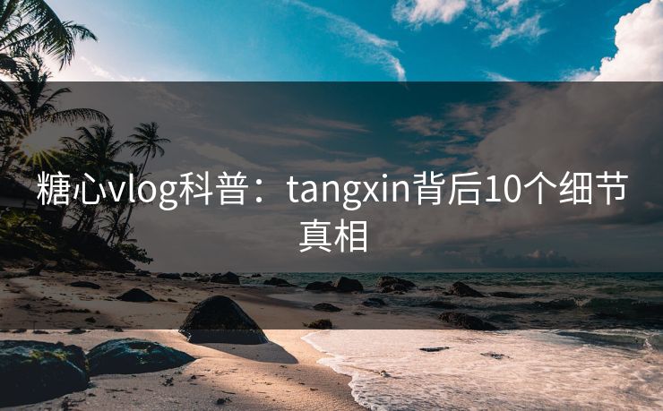 糖心vlog科普:tangxin背后10个细节真相 糖心vlog科普:tangxin背后10个细节真相