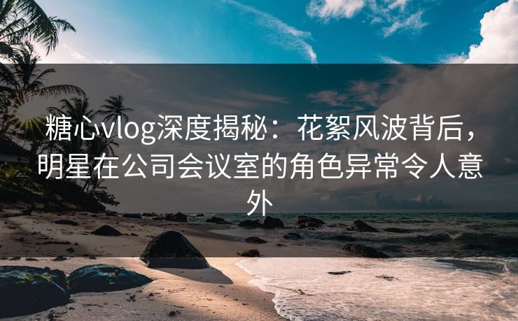 糖心vlog深度揭秘：花絮风波背后，明星在公司会议室的角色异常令人意外