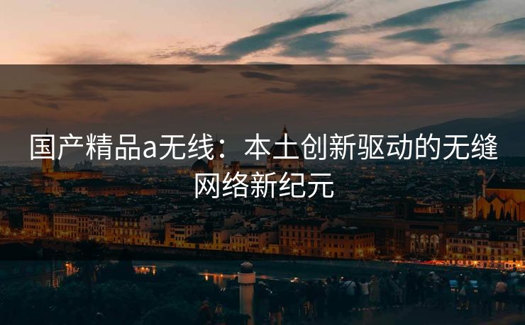 国产精品a无线：本土创新驱动的无缝网络新纪元